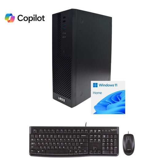 LOGIX 14th Gen Intel i3 SFF PC 8GB RAM 500GB SSD WiFi 6 Windows 11 Home Desktop