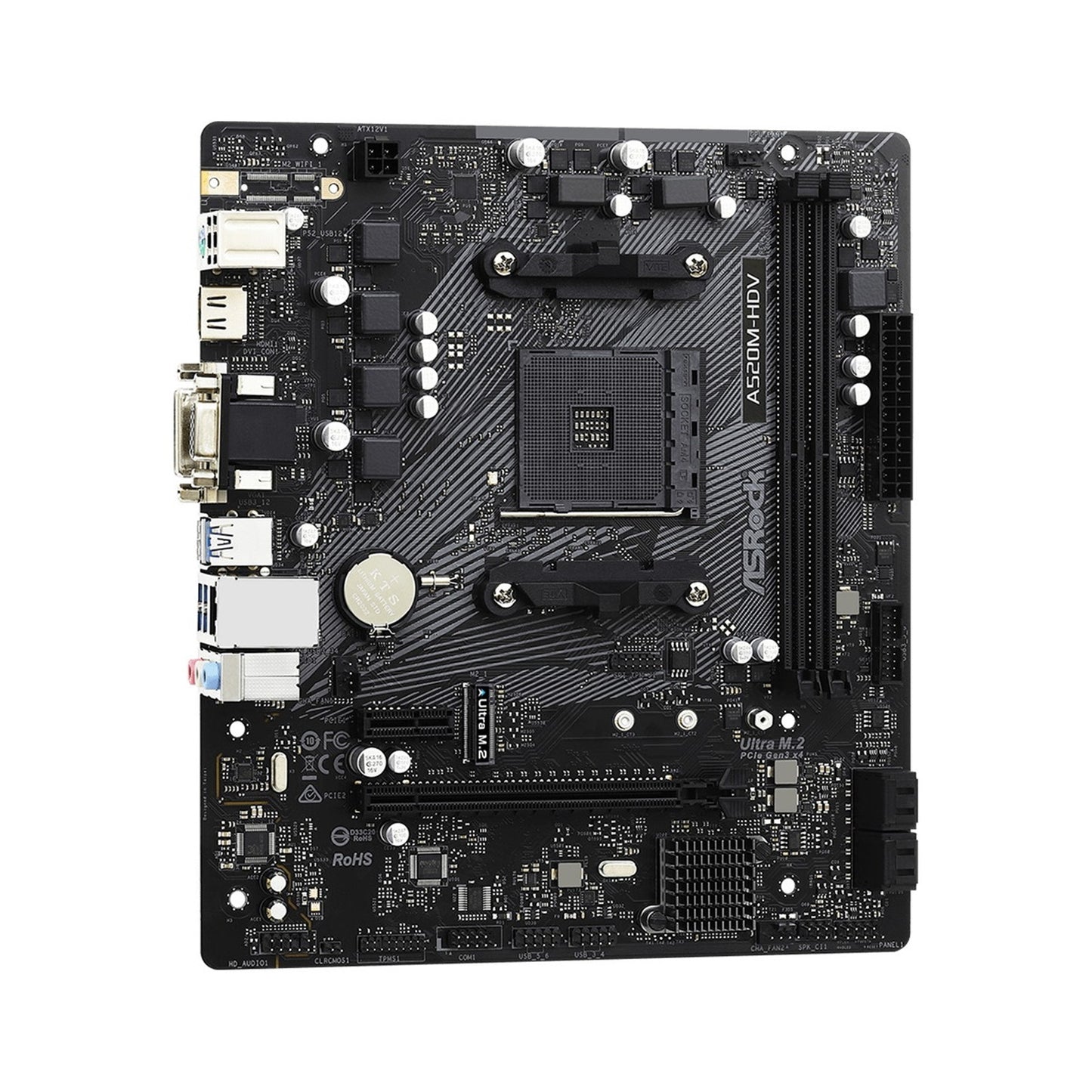 ASRock A520m-hdv AMD A520 Am4 Micro ATX 2 Ddr4 VGA DVI HDMI M.2
