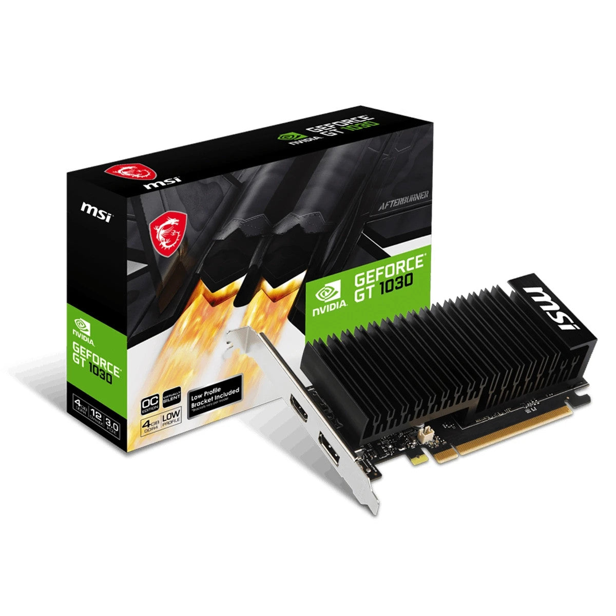 MSI GeForce GT 1030 4GHD4 LP OC, GeForce GT 1030, 4 GB, GDDR4, 64 bit, 2100 MHz,