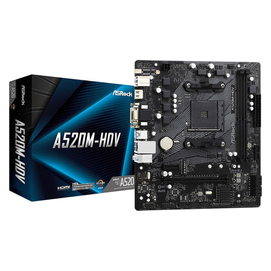 ASRock A520m-hdv AMD A520 Am4 Micro ATX 2 Ddr4 VGA DVI HDMI M.2