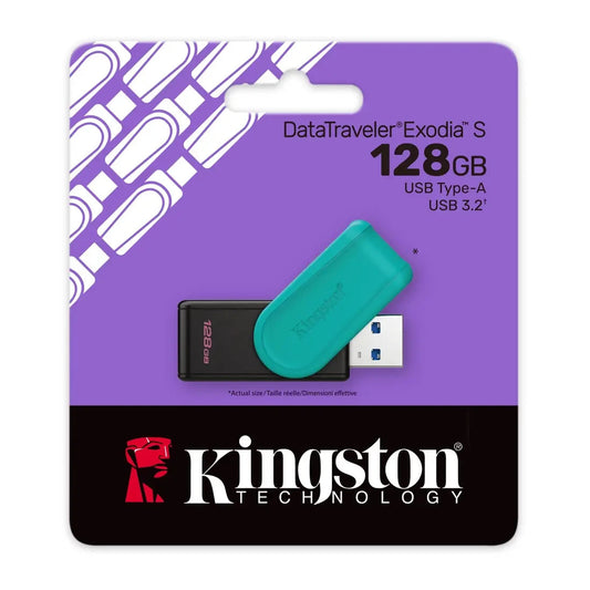 Genuine Kingston DataTraveler Exodia S 128GB USB Flash Drive 3.2 Gen1 Type-A, UK