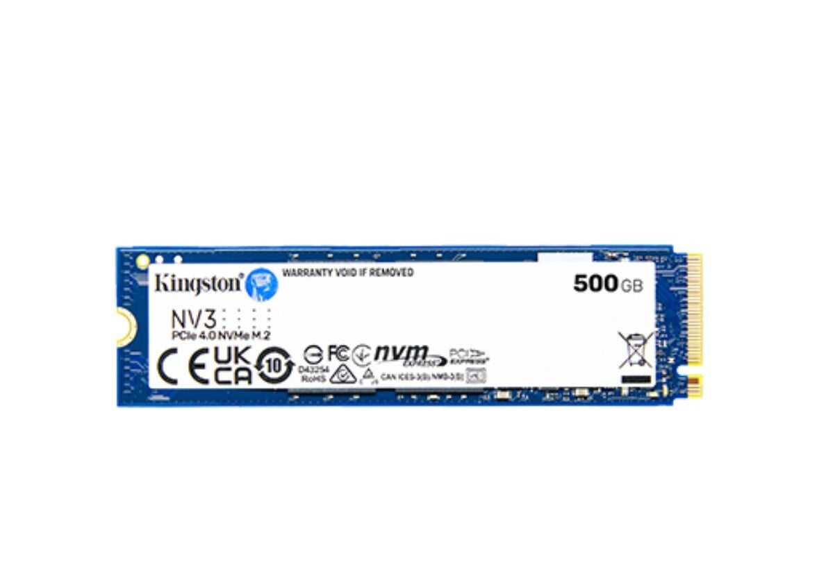 Kingston 500GB NV3 SSD M.2 (2280), NVMe, PCIe 4.0 (x4), 5000MB/s R, 3000MB/s W