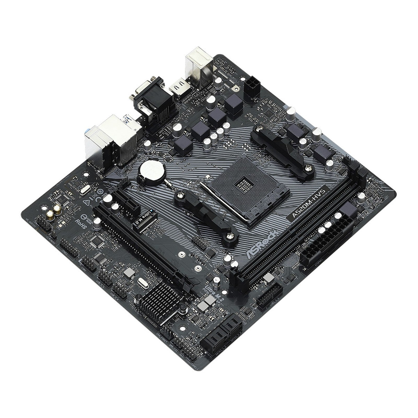 ASRock A520M-HVS Socket AM4 AMD Motherboard - 90-MXBE60-A0UAYZ