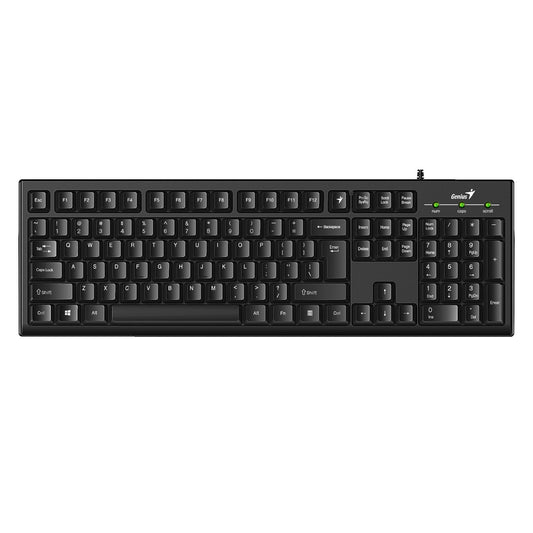 Genius KB-100 Wired Smart Keyboard, USB Full Size UK Layout, Black