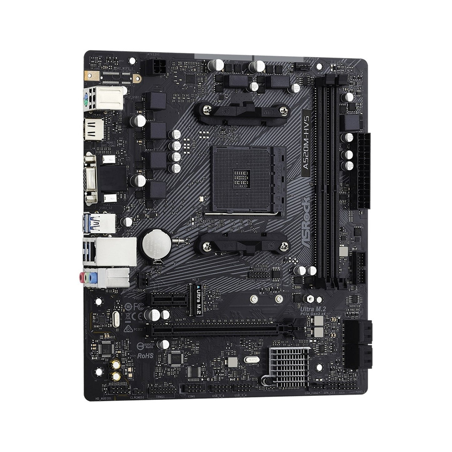 ASRock A520M-HVS Socket AM4 AMD Motherboard - 90-MXBE60-A0UAYZ