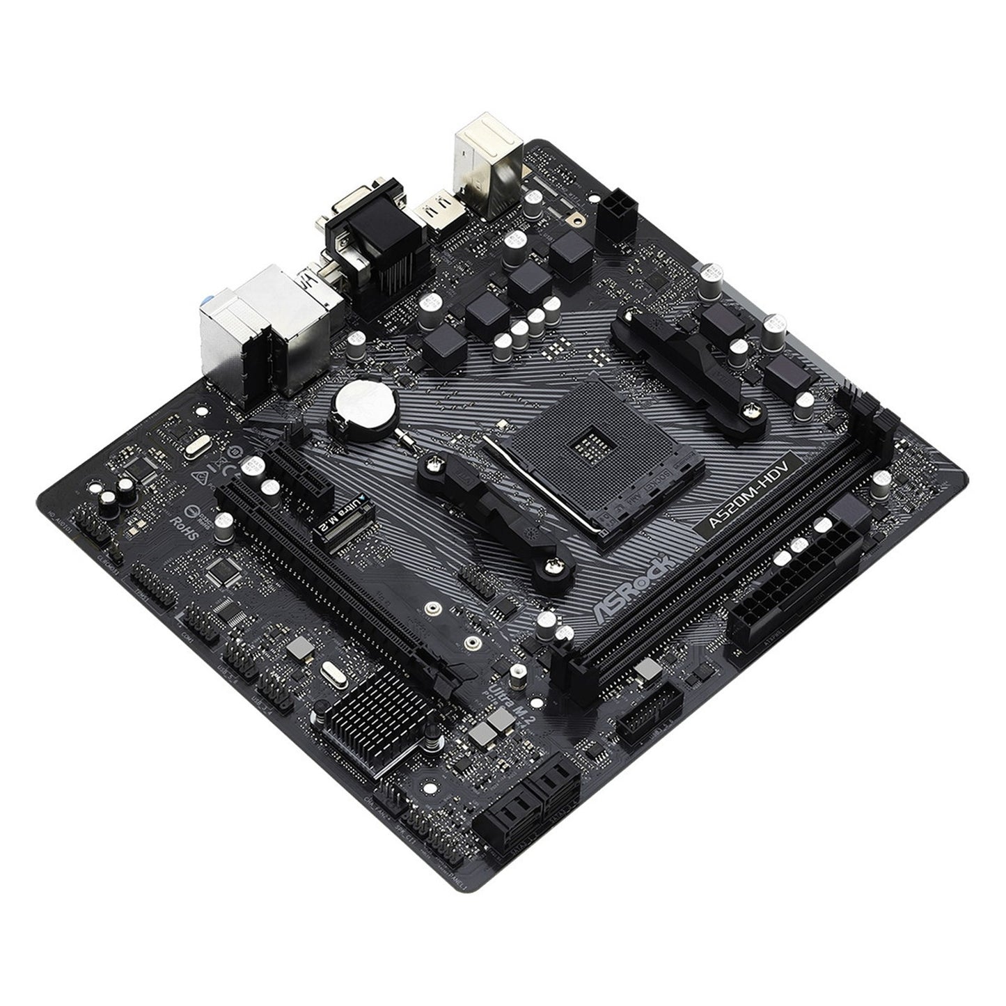 ASRock A520m-hdv AMD A520 Am4 Micro ATX 2 Ddr4 VGA DVI HDMI M.2