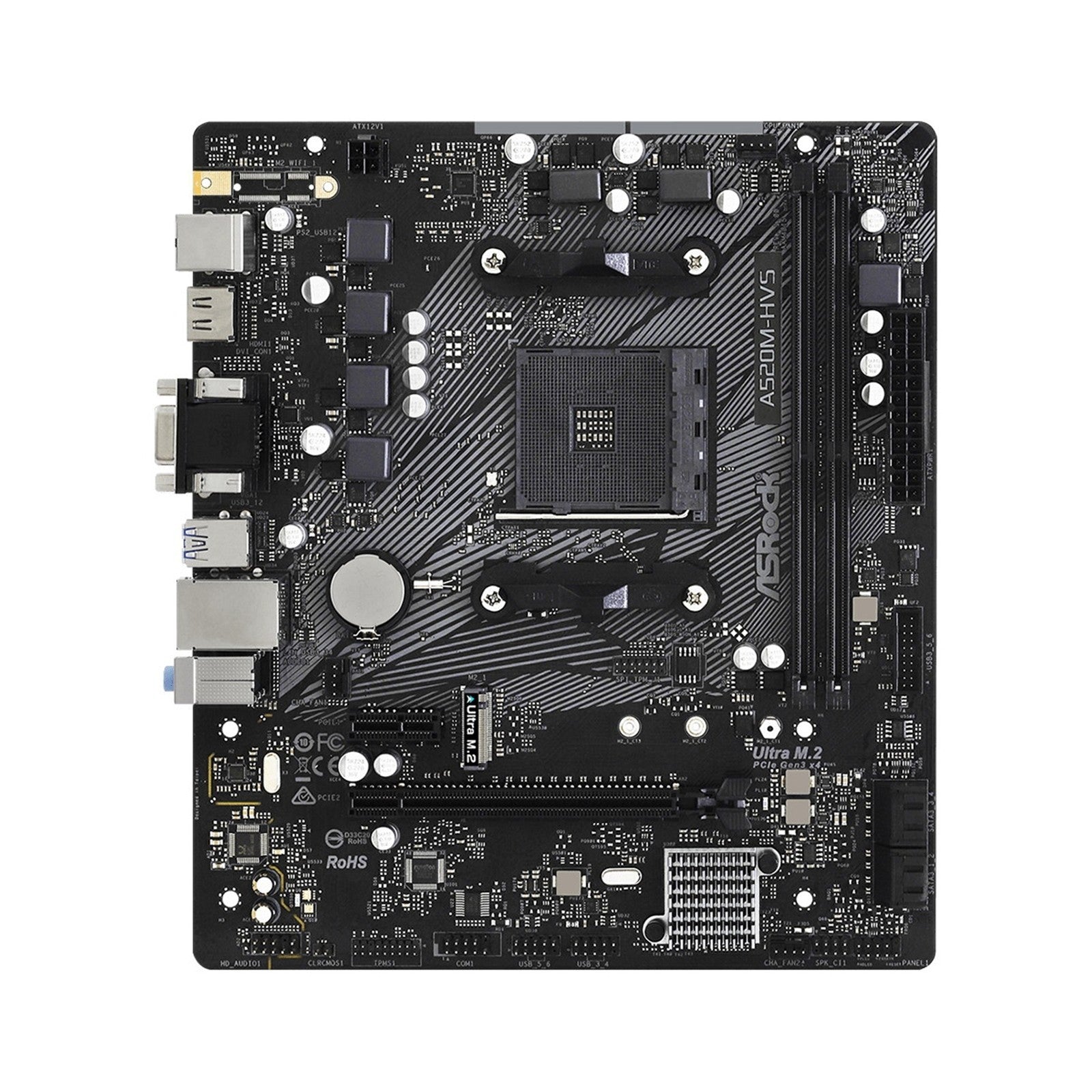 ASRock A520M-HVS Socket AM4 AMD Motherboard - 90-MXBE60-A0UAYZ
