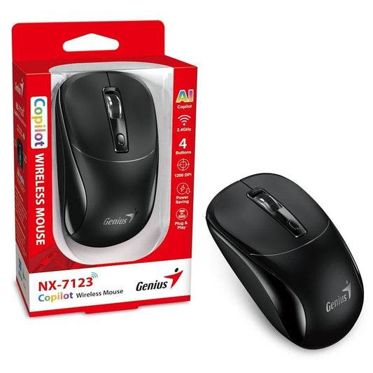 Genius Nx-7123 Copilot Ai Wireless Mouse 2.4 Ghz With Usb Receiver 1200 Dpi 4 Bu