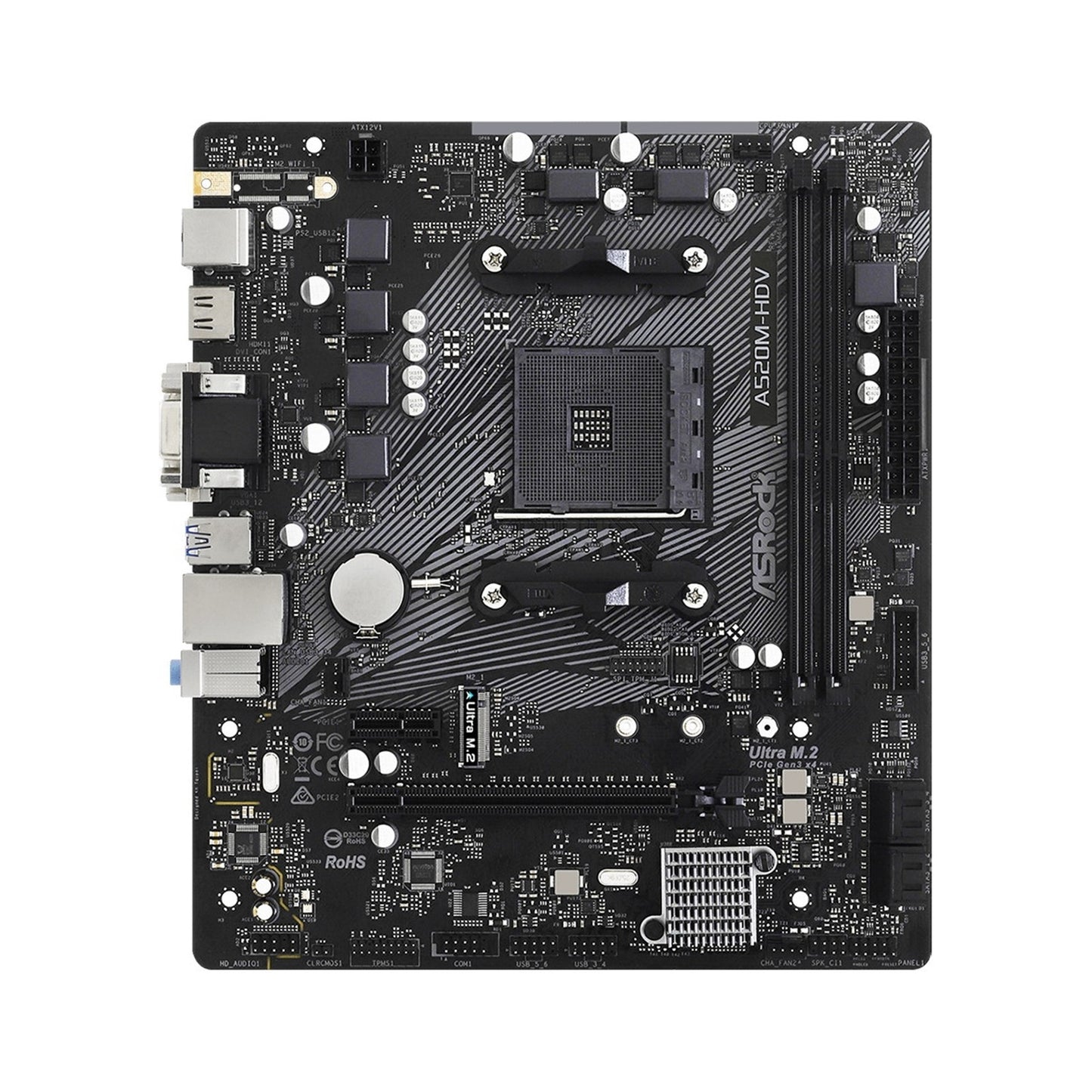 ASRock A520m-hdv AMD A520 Am4 Micro ATX 2 Ddr4 VGA DVI HDMI M.2
