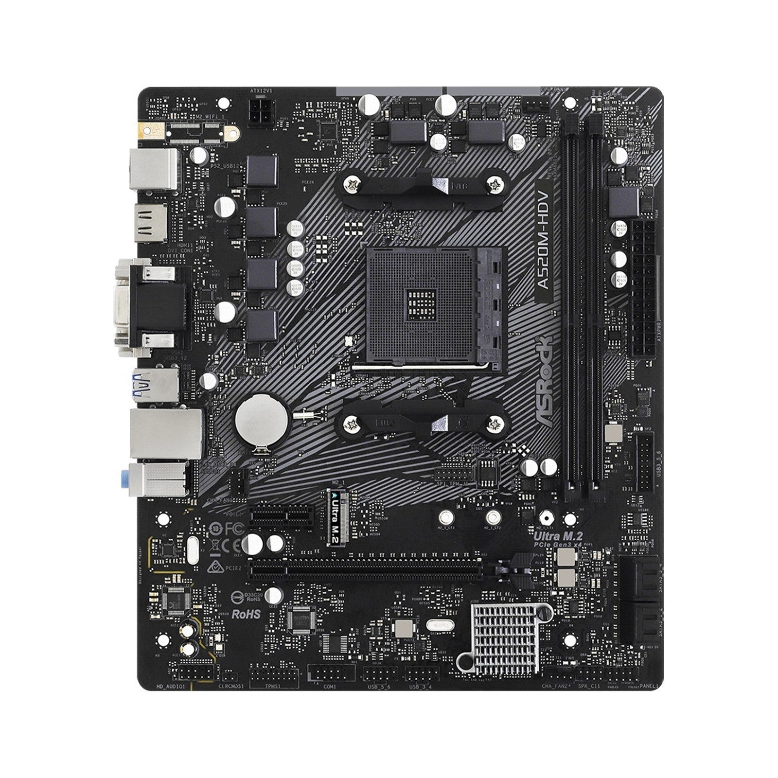ASRock A520m-hdv AMD A520 Am4 Micro ATX 2 Ddr4 VGA DVI HDMI M.2