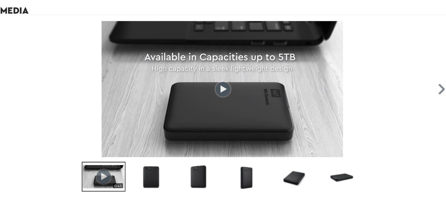 Western Digital Elements WDBU6Y0020BBK-WESN 2TB Portable External Hard Disk - Bl