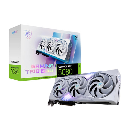 MSI GAMING GEFORCE RTX 5080 16G TRIO OC WHITE, GeForce RTX 5080, 16 GB, GDDR7, 2