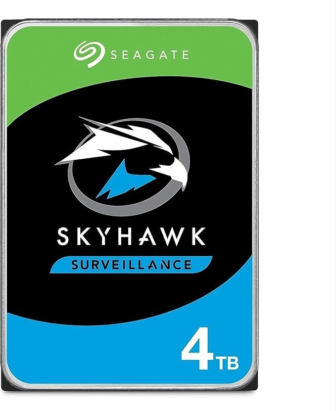 4TB Seagate SkyHawk ST4000VX016 NVR Hard Drive, 3.5" HDD, SATA III 6Gb/s, 180MB/