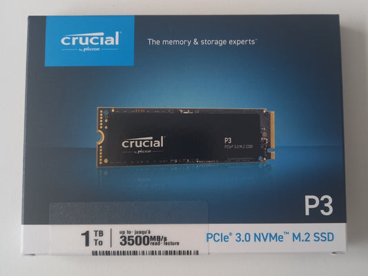 Crucial P3 1TB 3.0 NAND NVMe PCIe M.2 SSD.Brand New Sealed.